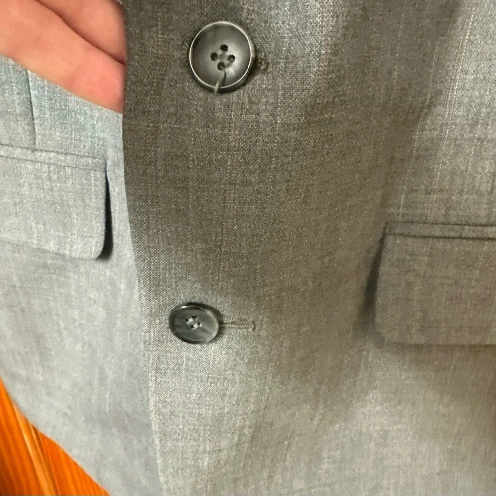 Towncraft Mens Blazer 40R Gray Wool Blend Plaid Sport Coat 2 Button Jacket